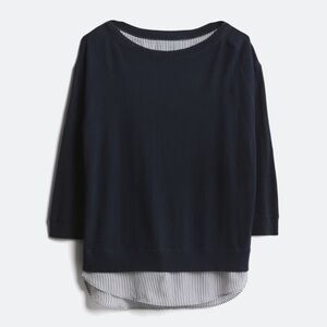 Market & Spruce Ralla Cross Back Mixed Material Pullover